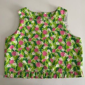 Lilly Pulitzer Girls Green & Pink Crop Top Sz 12